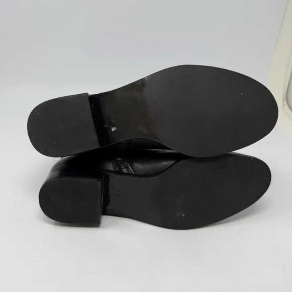 Talbots Tish Wrap Ankle Boots Booties Shoes Womens Size 6.5 Black Grain Leather