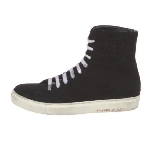 Tamara Mellon Suede Flatform High Top Sneakers 37
