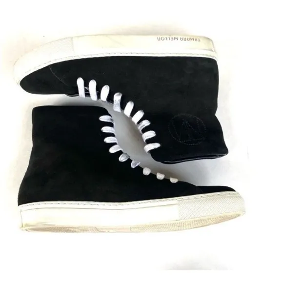 Tamara Mellon Suede Flatform High Top Sneakers 37