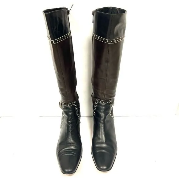 Taos genuine leather western embellished boots Sz 9.5