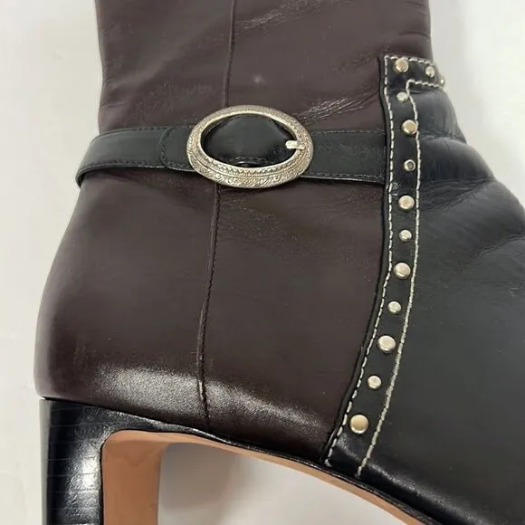 Taos genuine leather western embellished boots Sz 9.5