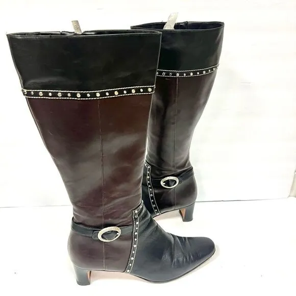 Taos genuine leather western embellished boots Sz 9.5