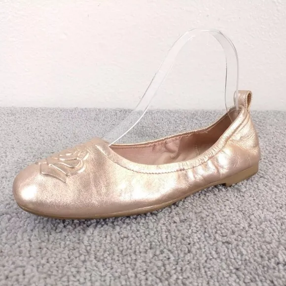 Taryn Rose Ballet Flats Rosalie Womens Size 5.5 Shoes Rose Gold Metallic Slip On
