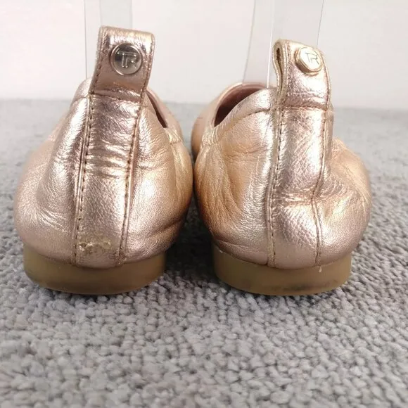 Taryn Rose Ballet Flats Rosalie Womens Size 5.5 Shoes Rose Gold Metallic Slip On
