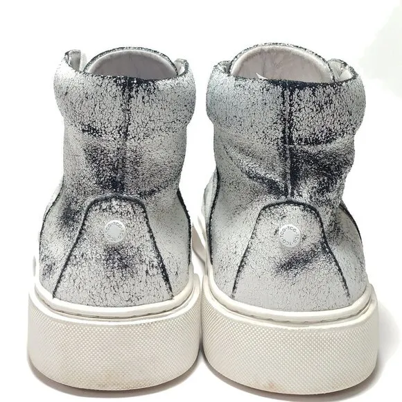TCG Limited Edition &quot;Culver&quot; Cracked Distressed White Sneakers Sz 9