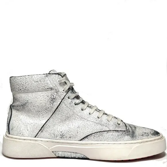 TCG Limited Edition &quot;Culver&quot; Cracked Distressed White Sneakers Sz 9
