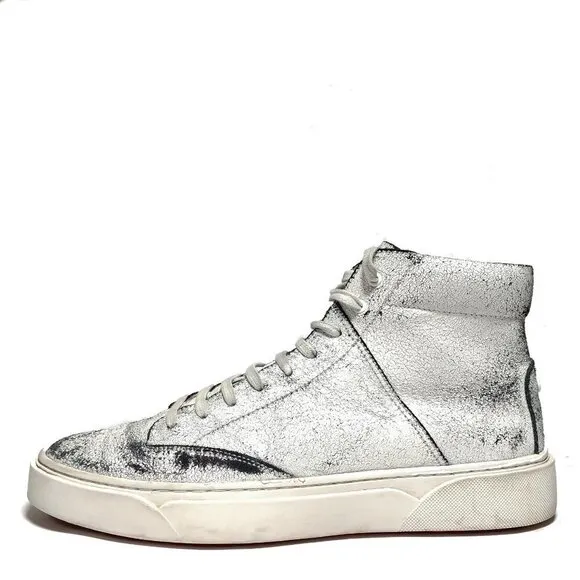 TCG Limited Edition &quot;Culver&quot; Cracked Distressed White Sneakers Sz 9