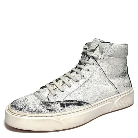 TCG Limited Edition &quot;Culver&quot; Cracked Distressed White Sneakers Sz 9