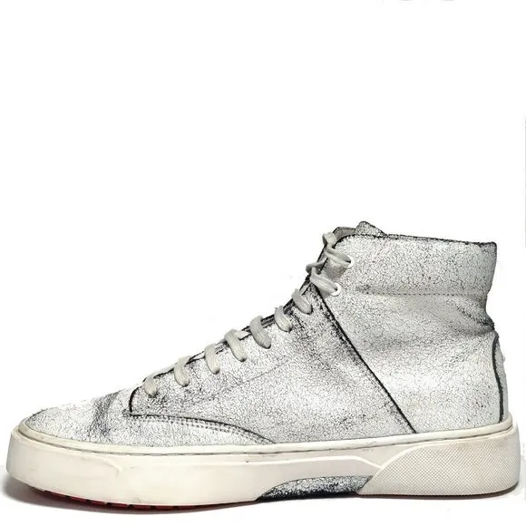 TCG Limited Edition &quot;Culver&quot; Cracked Distressed White Sneakers Sz 9