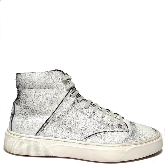 TCG Limited Edition &quot;Culver&quot; Cracked Distressed White Sneakers Sz 9