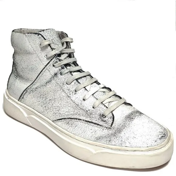TCG Limited Edition &quot;Culver&quot; Cracked Distressed White Sneakers Sz 9