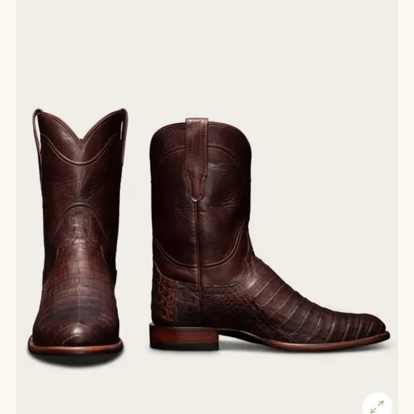 Tecovas Brown Western Cowboy Boots Exotic Leather