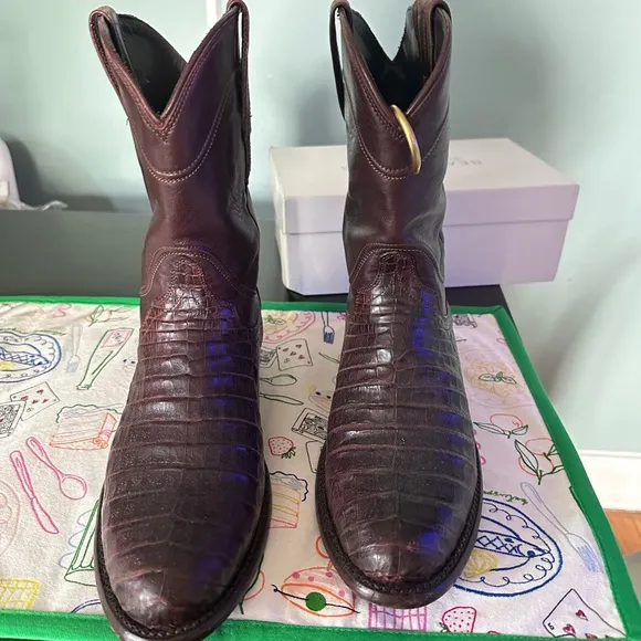 Tecovas Brown Western Cowboy Boots Exotic Leather