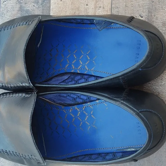 Ted Baker BLY-9 Slip on Black Leather loafers sz 12 men's