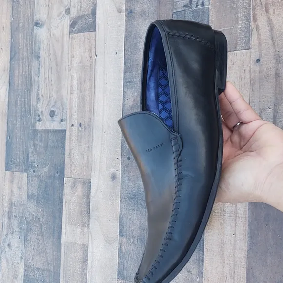 Ted Baker BLY-9 Slip on Black Leather loafers sz 12 men's