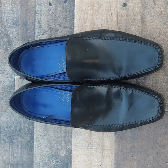 Ted Baker BLY-9 Slip on Black Leather loafers sz 12 men's