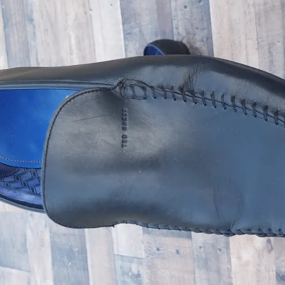 Ted Baker BLY-9 Slip on Black Leather loafers sz 12 men's