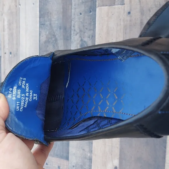 Ted Baker BLY-9 Slip on Black Leather loafers sz 12 men's