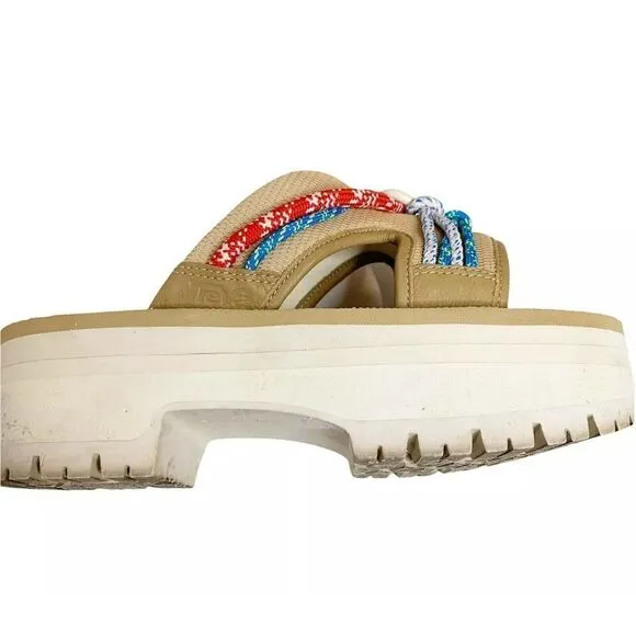 TEVA INDIO CARABINER SLIDE ROPE TAN MULTI PLATFORM SANDAL US 7/ EU 38 / UK 5