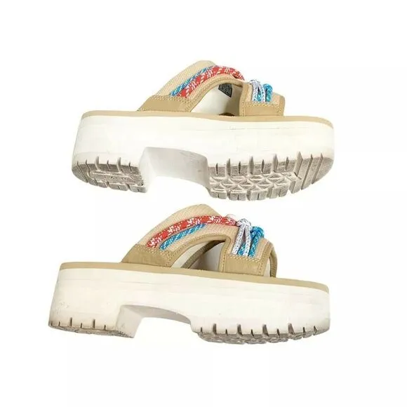 TEVA INDIO CARABINER SLIDE ROPE TAN MULTI PLATFORM SANDAL US 7/ EU 38 / UK 5