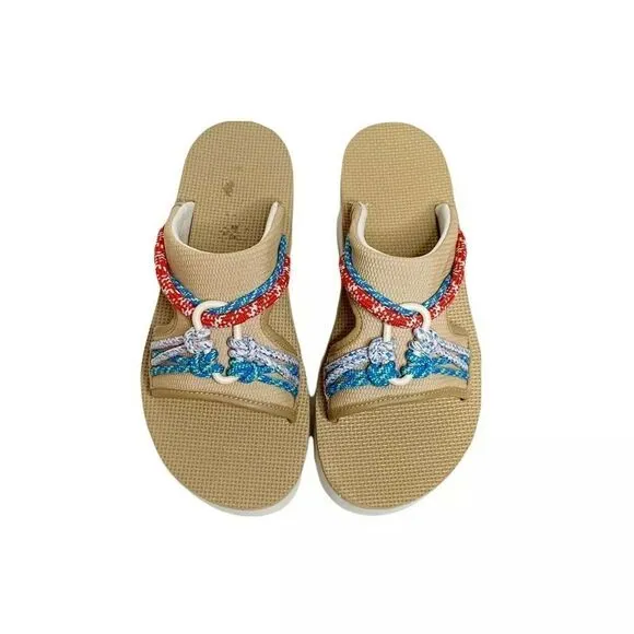 TEVA INDIO CARABINER SLIDE ROPE TAN MULTI PLATFORM SANDAL US 7/ EU 38 / UK 5