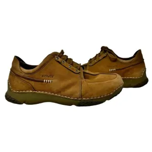 Teva Men’s Leather Lace Up Loafers Shoes Brown Size 12