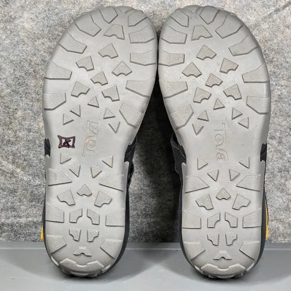 TEVA Shoes Mens 9 Black‎ Flintwood Water Sandals Bungee Laces Hiking Outdoor