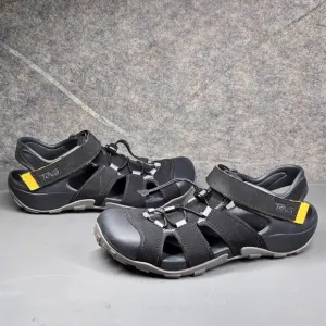 TEVA Shoes Mens 9 Black‎ Flintwood Water Sandals Bungee Laces Hiking Outdoor