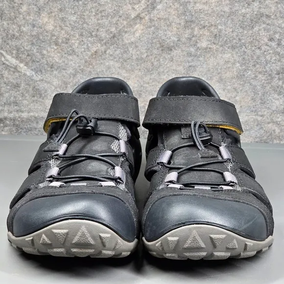 TEVA Shoes Mens 9 Black‎ Flintwood Water Sandals Bungee Laces Hiking Outdoor