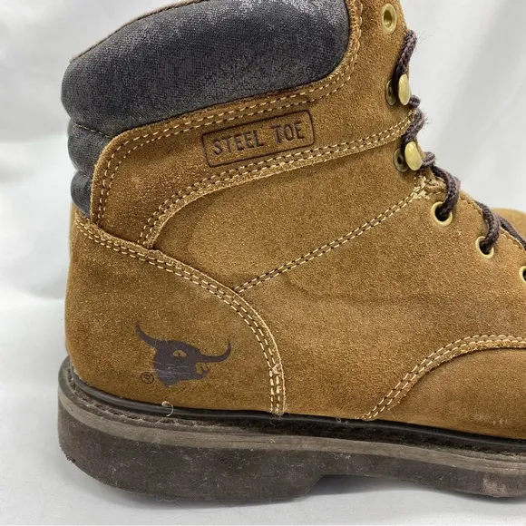 Texas Steer Steel Toe Work Tan Brown Boots Z41 PT91 Size 12