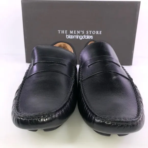 The Men’s Store Bloomingdales Black Penny Loafer Shoes Size 9.5