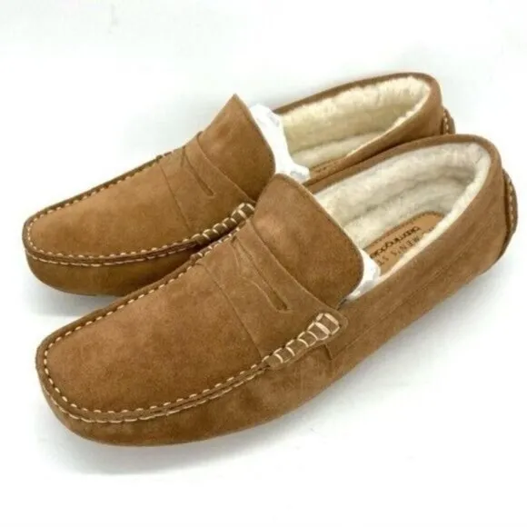 The Men’s Store Bloomingdale’s Men’s Shearling Moc Toe Slippers Size 7 New