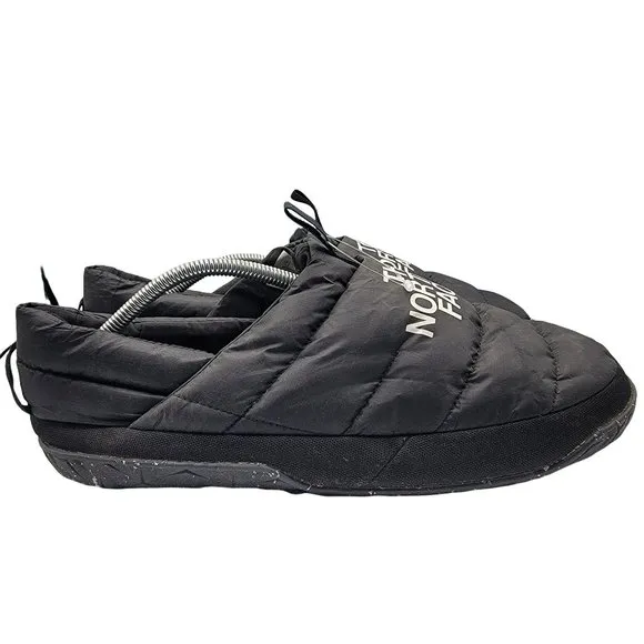 The North Face Nuptse Mule Slippers Mens 12 Black Comfort Lined - NF0A5G2F