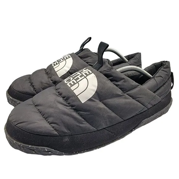 The North Face Nuptse Mule Slippers Mens 12 Black Comfort Lined - NF0A5G2F