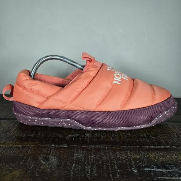The North Face Nuptse Traction Mule Womens Size 11 Slippers Shoes Orange