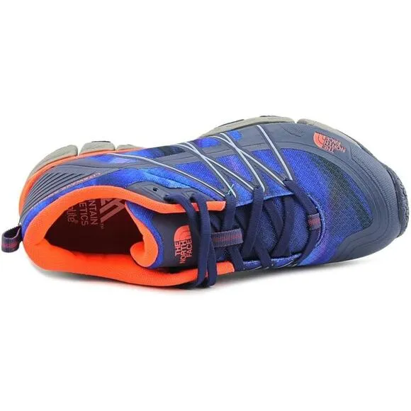 The North Face Womens Litewave Ampere Shoes, Patriot Blue Print/Tropical Coral 7