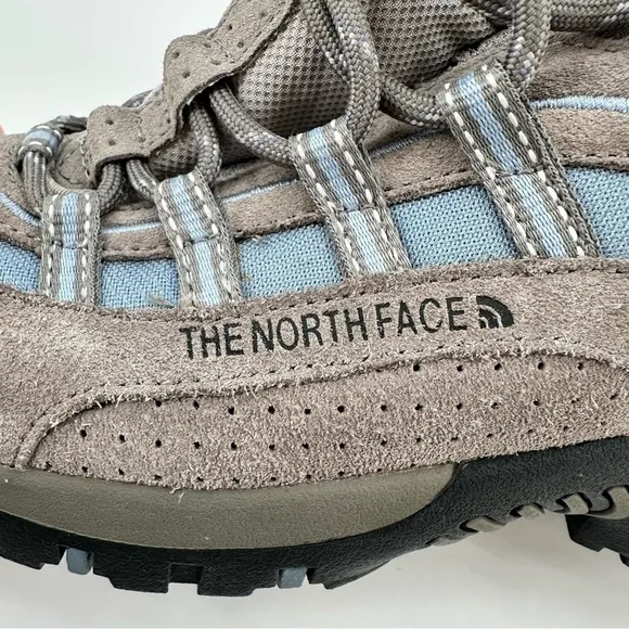The North Face X2 Gray Leather Suede Blue &amp; Black Trim Women’s Outdoor Size 7