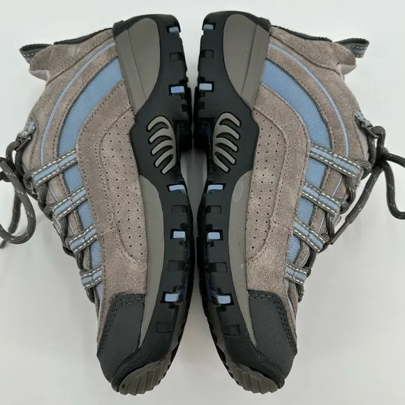 The North Face X2 Gray Leather Suede Blue &amp; Black Trim Women’s Outdoor Size 7