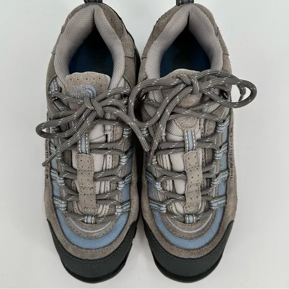 The North Face X2 Gray Leather Suede Blue &amp; Black Trim Women’s Outdoor Size 7
