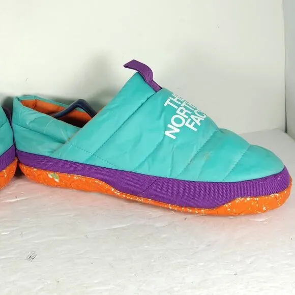 The North Face Men's Nuptse US11 Transantarctic Blue Slip On Mule Slippers Shoes