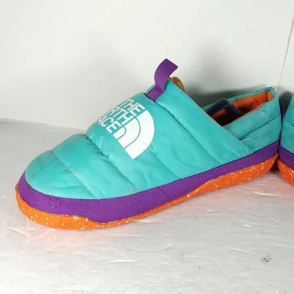 The North Face Men's Nuptse US11 Transantarctic Blue Slip On Mule Slippers Shoes