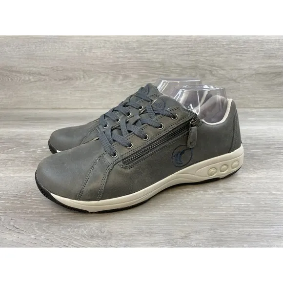 Therafit Francesca E71201E Women's US 10.5 Gray Leather Athletic Walking Sneaker