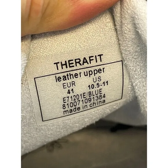 Therafit Francesca E71201E Women's US 10.5 Gray Leather Athletic Walking Sneaker