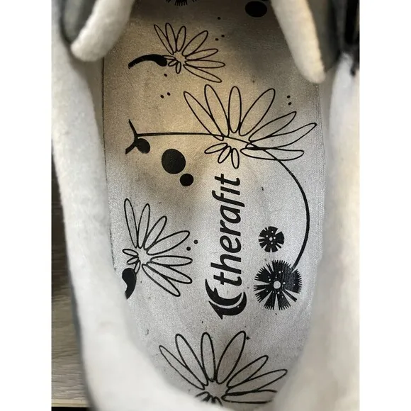 Therafit Francesca E71201E Women's US 10.5 Gray Leather Athletic Walking Sneaker