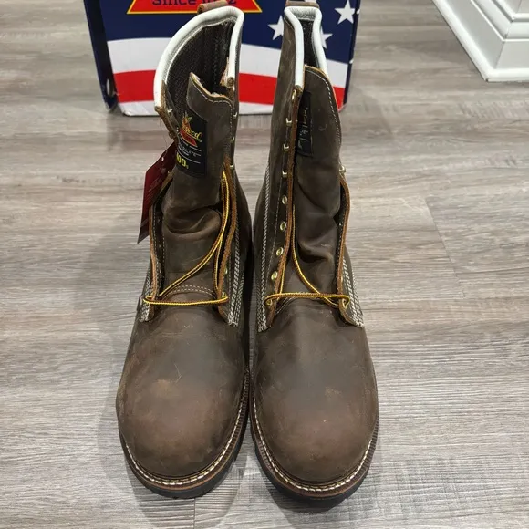 Thorogood 8” American Heritage Plain Toe Nano Toe Leather Lace Up Boots