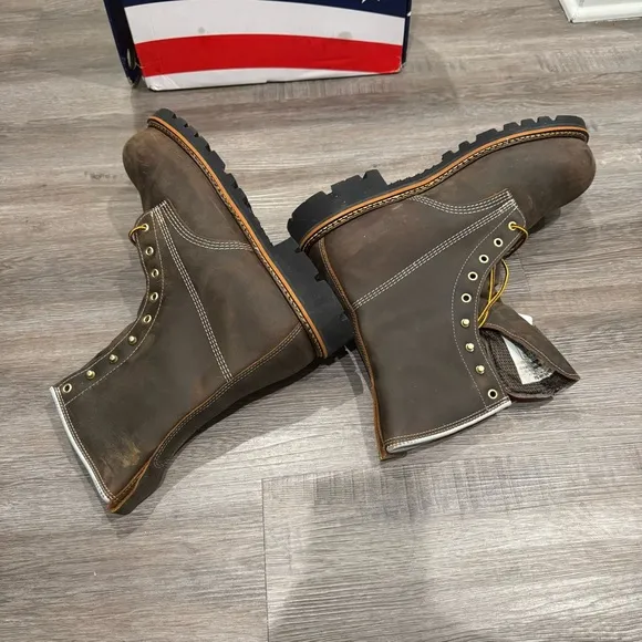 Thorogood 8” American Heritage Plain Toe Nano Toe Leather Lace Up Boots