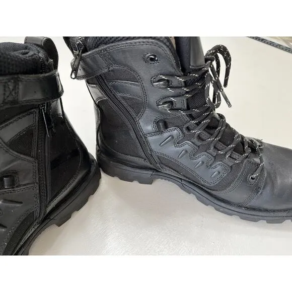 Thorogood Men's Leather Tactical Trooper Side Zip Boots Black Size 13 M