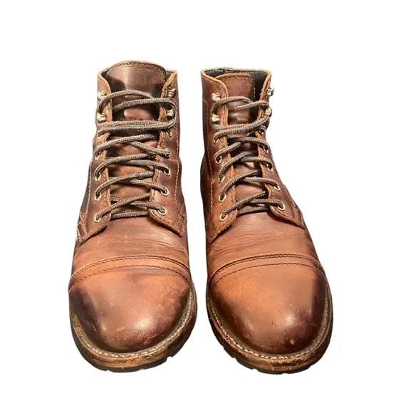 Thursday Boot Co Captain Ankle Boot Mens 8.5 Brown Leather Cap Toe Lace Up