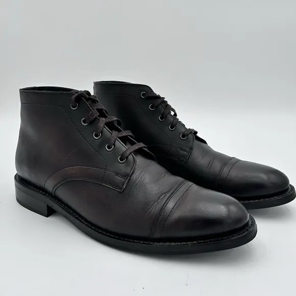 THURSDAY Boot Company Mens Sz 9.5 M 'Cadet' Mahogany Leather Handmade Boots $190