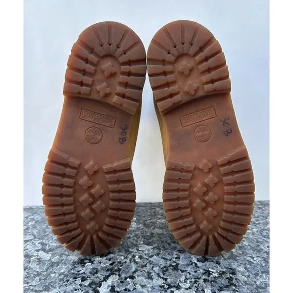 Timberland 6-Inch Premium 12909 Boot Kids Wheat Nubuck Leather Lace Up Size 6.5